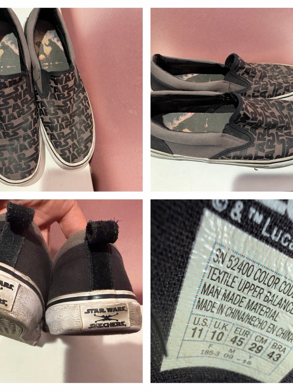 Vans Star Wars Slip-On Sneakers in Black and white Mens 11.5